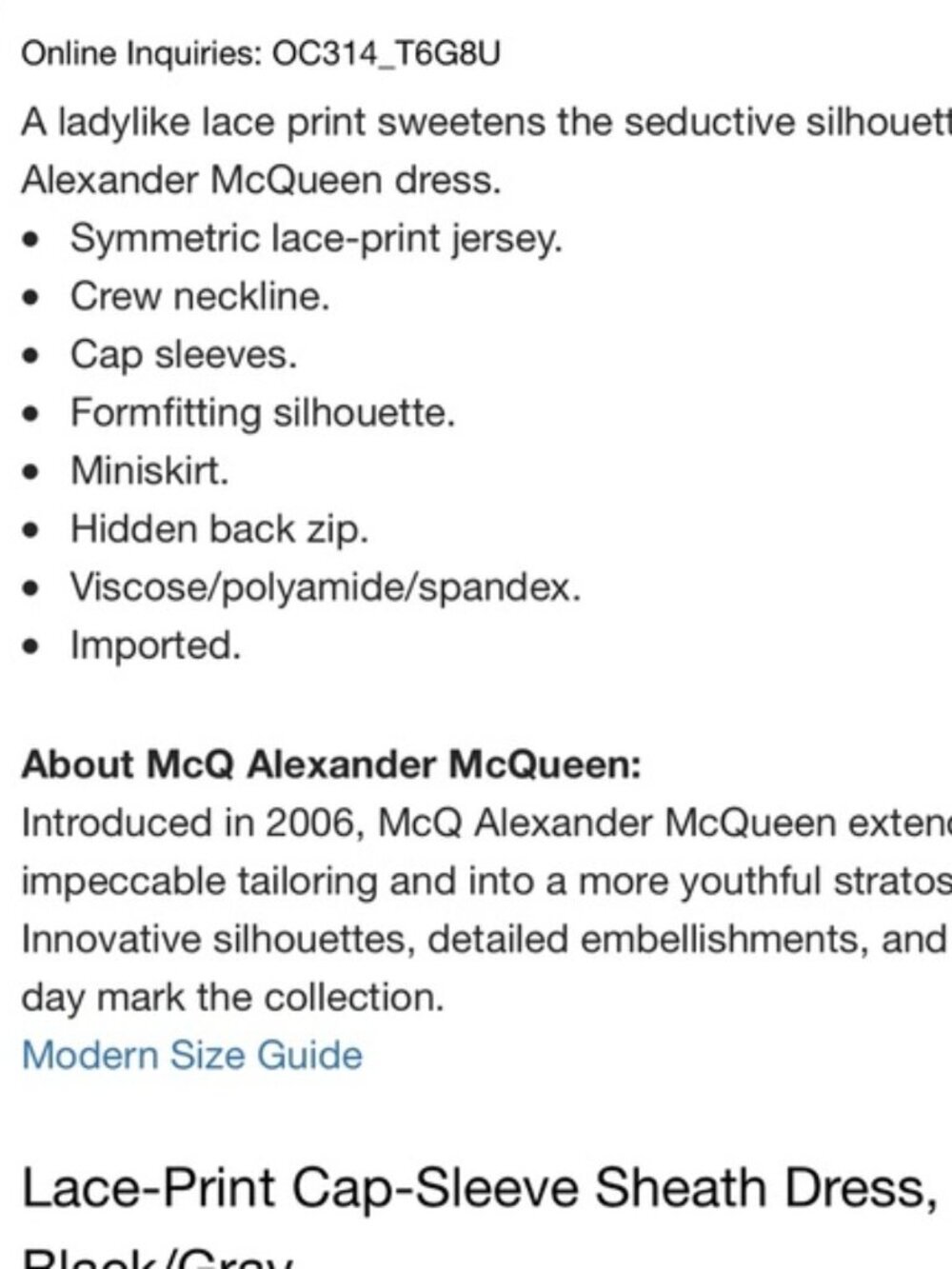 Alexander McQueen Lace-Print Cap-Sleeve Dress Women Size US Small - Picture 10 of 10